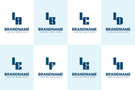 Letters LA LB LC LD LE LF LG LH Logo Monogram Set