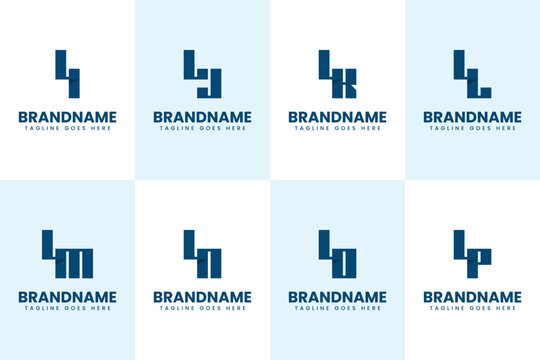 Letters LI LJ LK LL LM LN LO LP Logo Monogram Set
