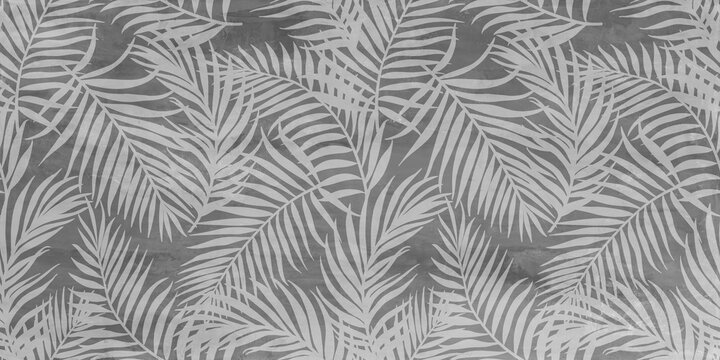 nature leaves pattern grey and white background design.