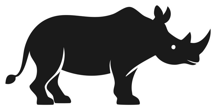 Rhino Silhouette Simple Minimalist Design Icon Illustration Vector