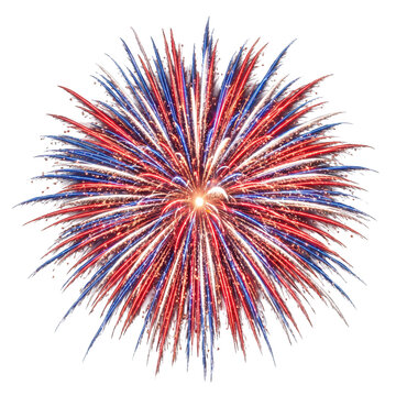 Fireworks explosion in night sky Transparent background