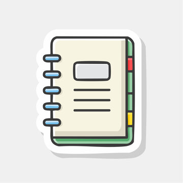 Spiral Notebook Icon with Tabs