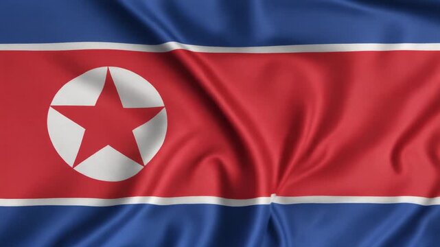 Waving North Korea Flag Generative AI