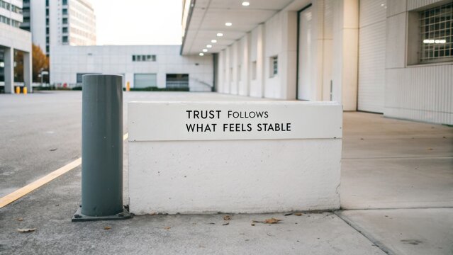 Concrete Barrier With Inspiring Quote About Trust and Stability