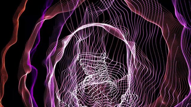 abstract fractal background with glowing lines. wave line motion video.