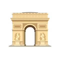Obraz premium Historic Arc de Triomphe Facade Vector Design for Paris Tourism Concept