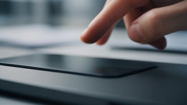 Person Using Laptop Touchpad for Navigation