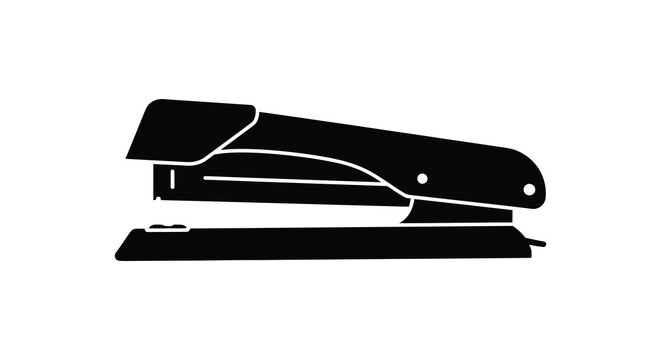 Black staple gun silhouette on a white background high quality professional detailed