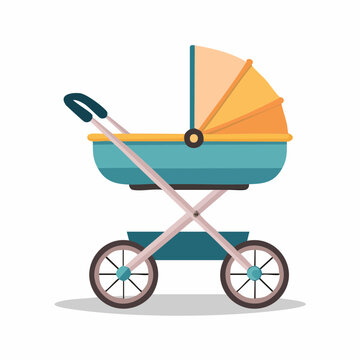 Flat illustration of a baby stroller