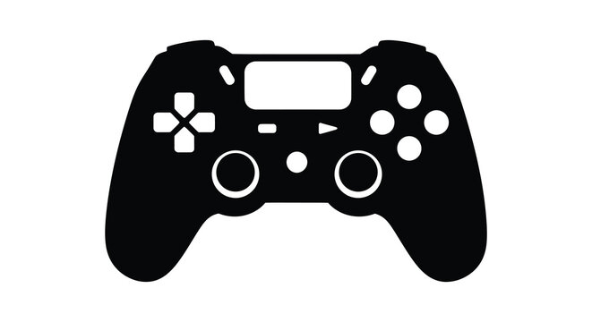 Gaming controller silhouette against a white background high quality professional detailed modern