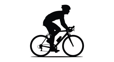 Obraz premium Cyclist riding a road bike in silhouette high quality professional detailed modern