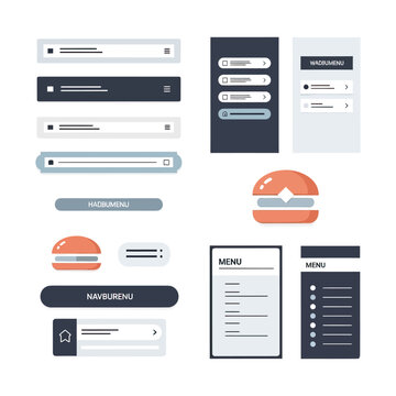 Clean Modern UI Navigation Bars and Menu Templates for Web and Mobile App Design