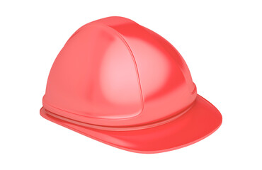 Fototapeta premium Red hard hat with flat brim isolated on transparent background