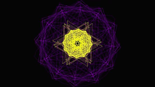 Premium 4K seamless loop of Merkaba Sahasrara Crown Chakra sacred geometry phase shifting in a deep void. Ideal for VJ loops, trance festival visuals, meditation apps, and yoga studios.
