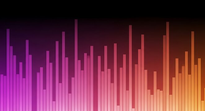 Abstract Digital Sound Wave Background, Dynamic Equalizer Visualization, Vibrant Gradient Music Spectrum, Modern Technology Graphic, Data Flow Illustration, Glowing Particle Bar UI Element