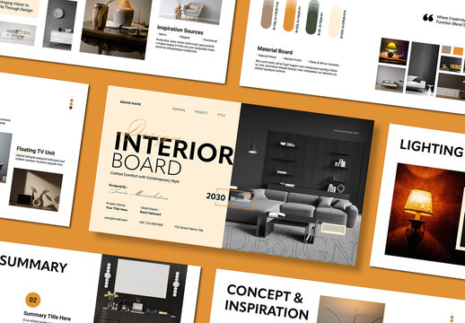 Interior Design Board Presentation Template Layout