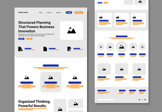 MInimalist Business Wireframe Template Layout
