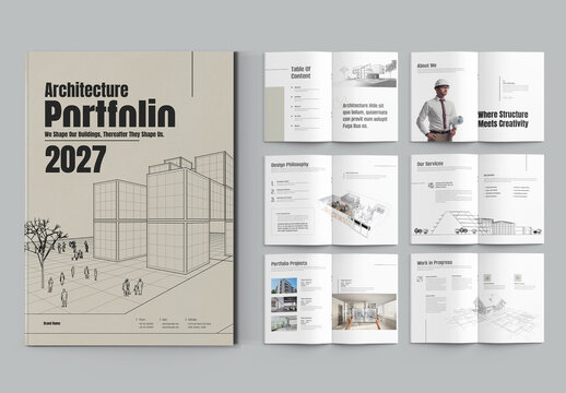 Modern Architecture Portfolio Layout Design