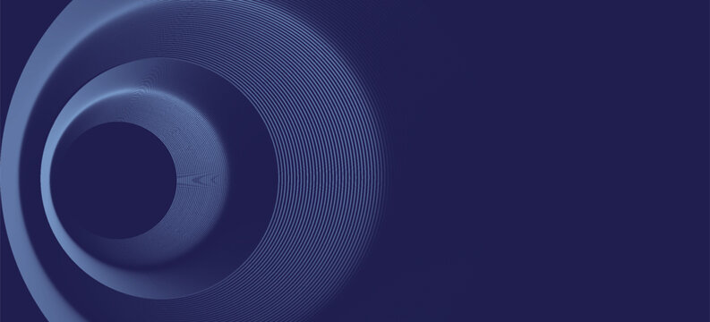 Abstract blue background with blue glowing diagonal geometric lines. Modern shiny blue rounded rectangle lines pattern. Minimalist graphic design. Futuristic technology concept. Eps10