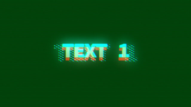 Fast Glitch Animated Text Title with Digital Distortion Effect