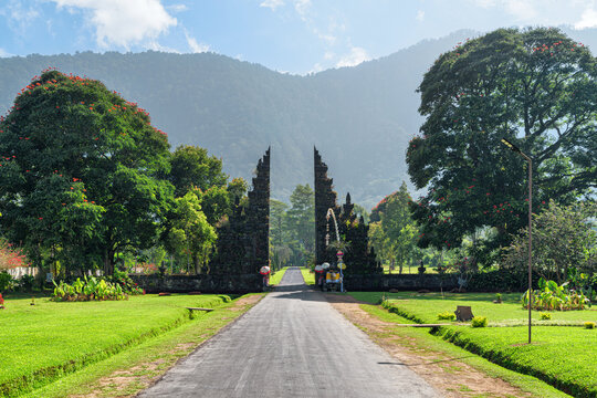 Awesome view of Candi Bentar Gate in Bali, Indonesia