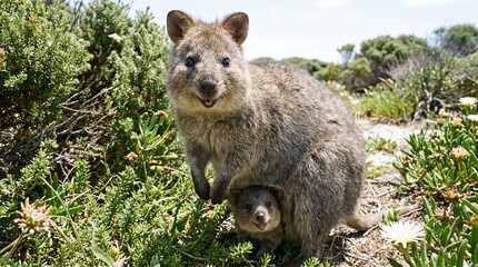 Obraz premium Quokka family