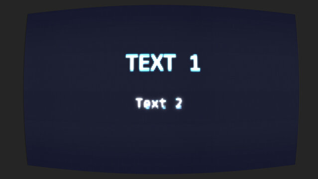 Retro CRT Computer Monitor Text Title with 80s PC Screen Effect