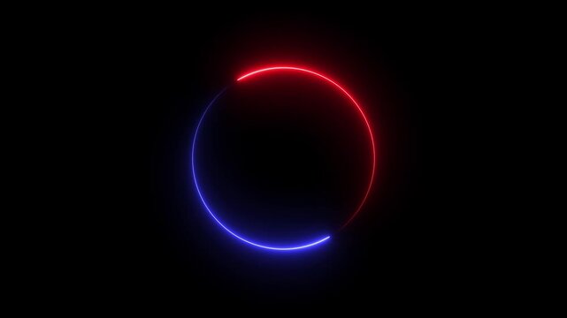 Neon, Glowing, Colorful circle frame loading icon animation. lines Blinking Loop Animation. Abstract circle loading frame 4k animation video..