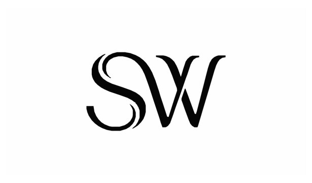 SW monogram logo elegant modern lettermark minimal luxury brand identity vector design