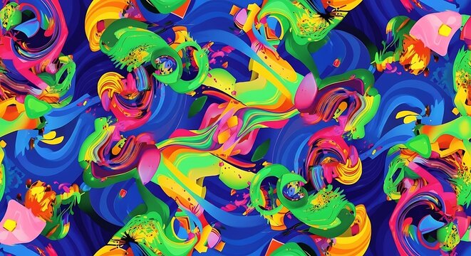 Vibrant colorful swirling abstract pattern design.
