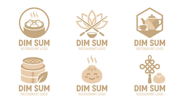 This collection features elegant logo designs for a Dim Sum restaurant, showcasing various Dim Sum elements that embody culinary art and culture.