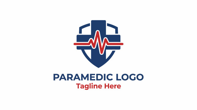 An impactful logo design for a paramedic service featuring emergency medical symbols and heartbeats, ideal for healthcare and emergency services branding.
