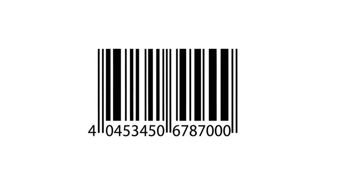 Barcode with numeric sequence isolated on white background for product identification