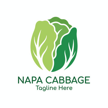 A vibrant and eco-friendly logo design featuring a stylized napa cabbage symbolizing freshness, health, and sustainable agriculture. Perfect for food brands or restaurants.