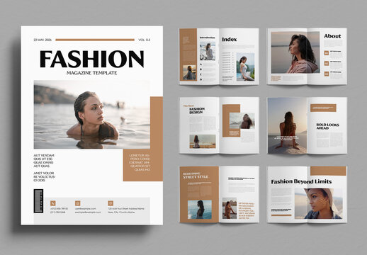Luxury Fashion Magazine Editorial Layout Template