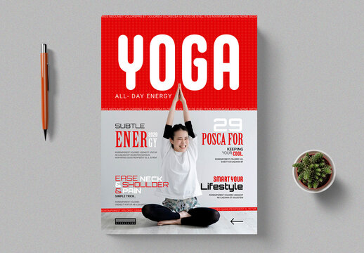 Yoga Cover Magazine Layout Design