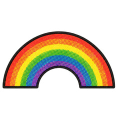 Fototapeta premium Retro Halftone Rainbow Arch 90s Zine Design Element Isolated PNG