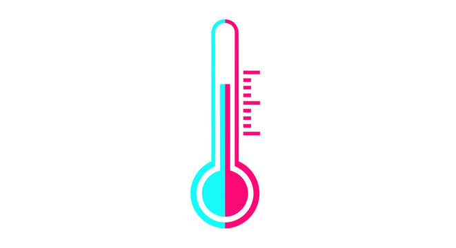 Colorful Thermometer Icon Temperature Gauge.