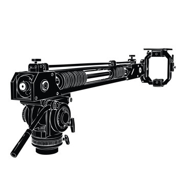 Camera crane jib silhouette for professional video studio set bundle.