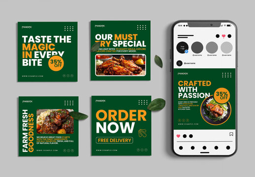 Food Social Media Post Set