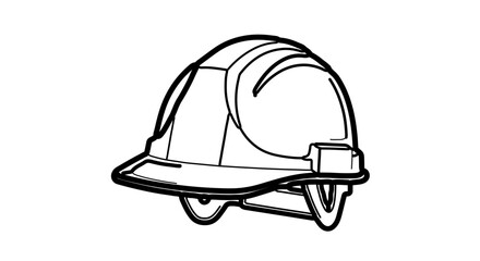 Fototapeta premium Hard hat safety helmet icon, construction equipment symbol