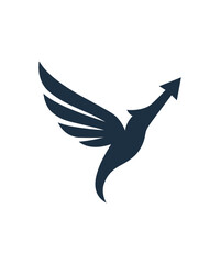 Fototapeta premium Abstract Flying Bird Arrow Logo Vector, Growth Success Symbol Minimal Modern Icon