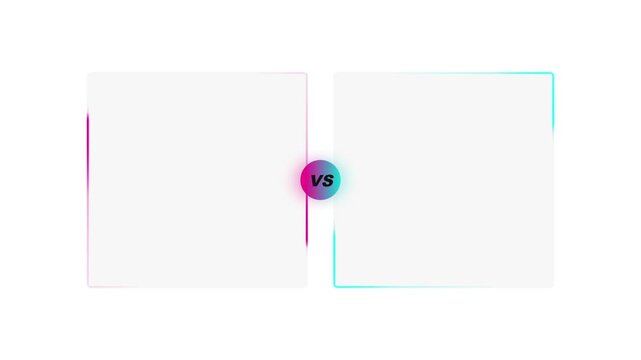 Versus Frame with Neon Pink and Cyan Borders Animation