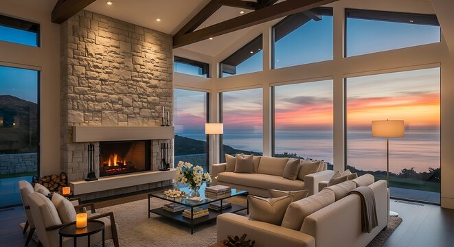 Living Room at Sunset.