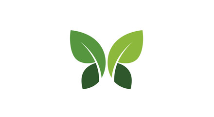 Green leaf butterfly logo design concept illustration. © Nabila