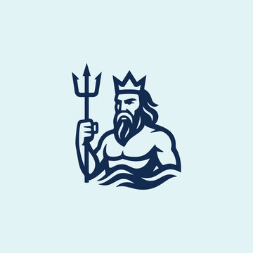 Poseidon God Logo