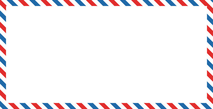 Airmail Envelope Frame Border with Classic Postal Edge Design