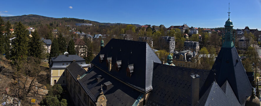View of Liberec from the lookout tower of the North Bohemian Museum,Czech Republic,Europe
