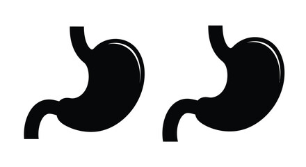 Fototapeta premium Human stomach silhouette on a white background