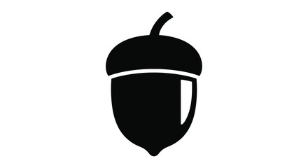 Acorn silhouette on a white background simple black design © Momtaj